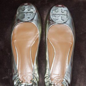Gold Tory Burch Reva Flats